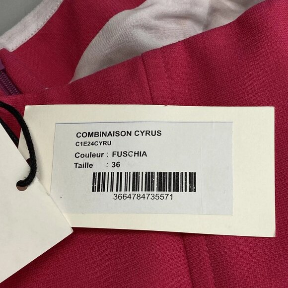 Ba&sh Women's Strapless Jumpsuit Hot Pink Size S Cyrus Wide Leg - Picture 2 of 9